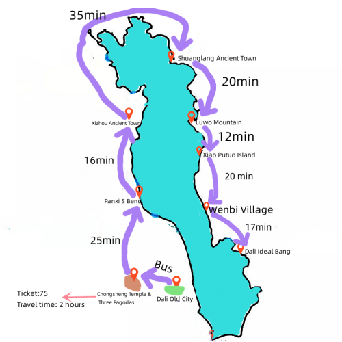 Map of Erhai Lake