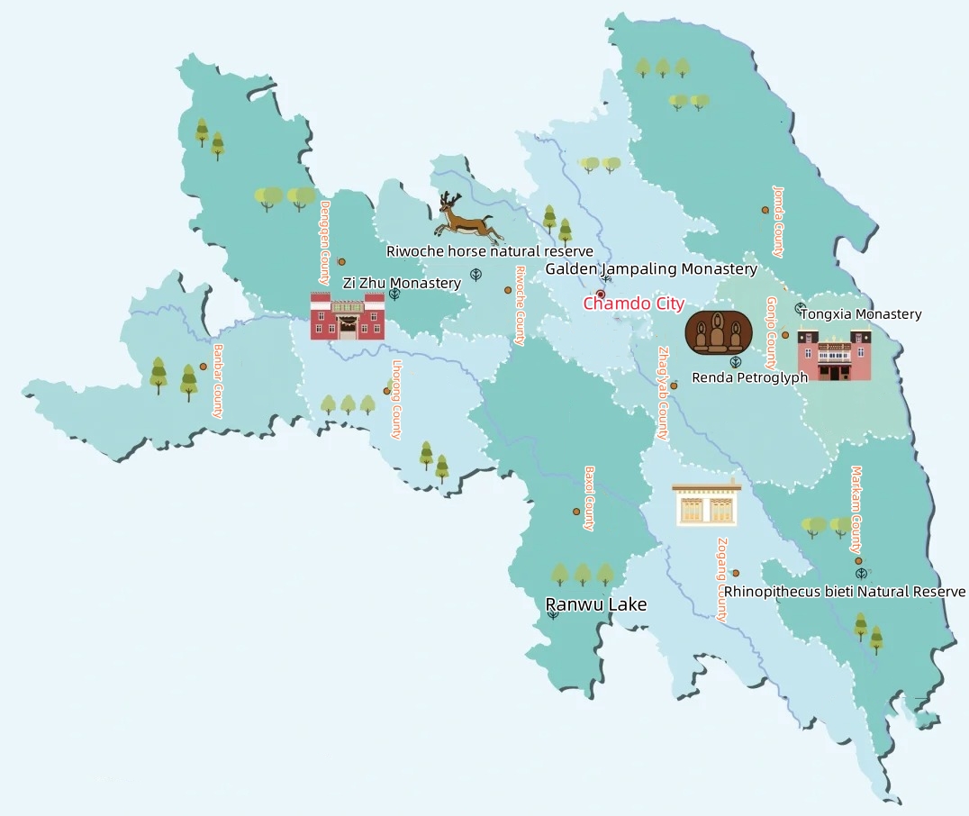 Chamdo Tourism Map Chamdo Tourism Map